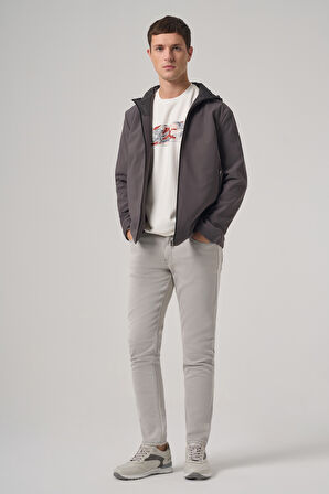  Erkek Füme Trend Çift Taraflı Kapüşonlu Mont