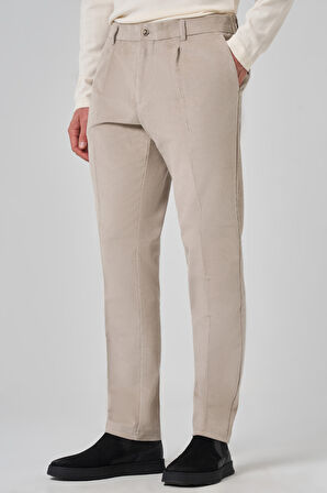  Erkek Taş Pamuk Trend Fitilli Kadife Lastikli Slim Fit Pantolon