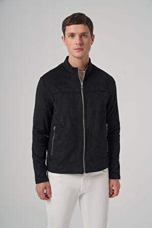  Erkek Siyah Trend Baharlık Çift Taraflı Süet Mont