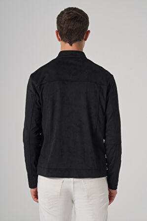  Erkek Siyah Trend Baharlık Çift Taraflı Süet Mont