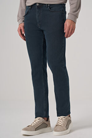  Erkek Haki Denim 5 Cep Slim Fit Jean Kot Pantolon