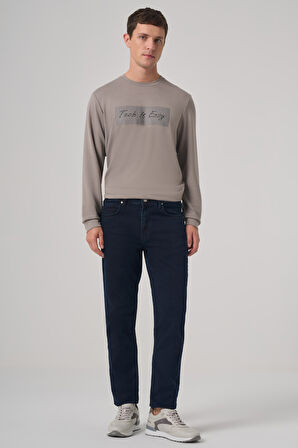  Erkek Lacivert Denim 5 Cep Dynamic Fit Jean Kot Pantolon