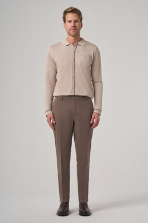  Erkek KAHVE Pamuk Trend Dynamic Fit Chino Pantolon