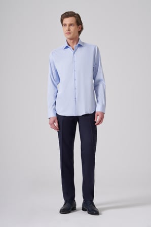  Erkek A. MAVİ Pamuk Trend Dynamic Fit İtalyan Yaka Gömlek