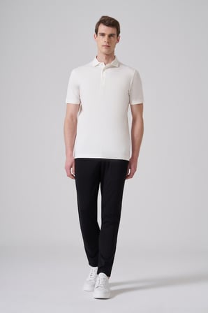  Erkek Ekru Trend Polo Yaka Rayon Dinamik Fit Tshirt