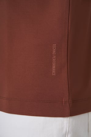  Erkek Kiremit Trend  Bisiklet Yaka Rayon Dinamik Fit Tshirt