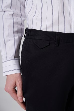  Erkek Siyah Pamuk Trend Slim Fit Chino Pantolon