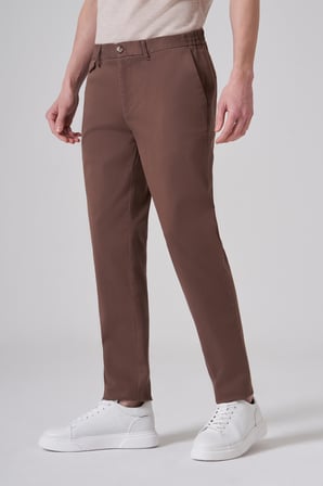  Erkek Vizon Pamuk Trend Slim Fit Chino Pantolon