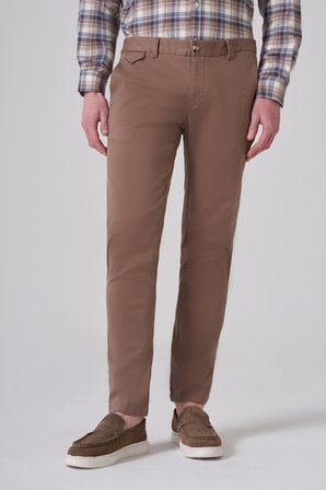  Erkek Bej Pamuk Trend Slim Fit Chino Pantolon