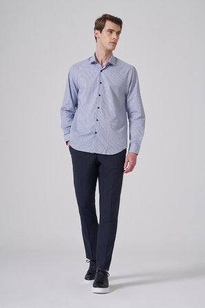  Erkek A. MAVİ Pamuk Trend Dynamic Fit Tam İtalyan Yaka Gömlek