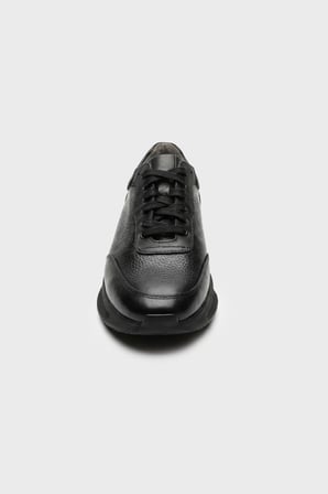  Erkek Siyah Mevsimlik Sneaker Deri Ayakkabı