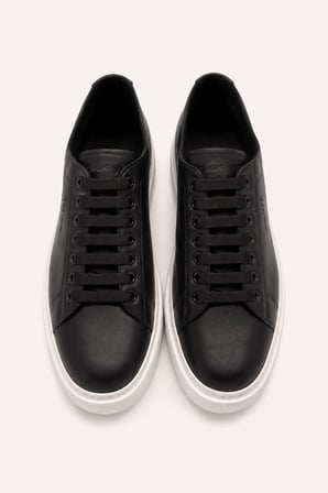  Erkek Siyah Mevsimlik Sneaker Deri Ayakkabı
