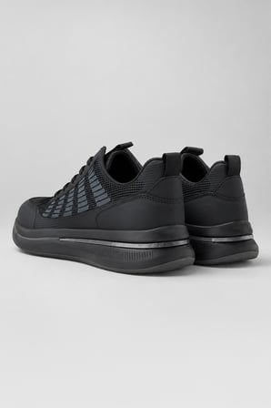  Erkek Siyah Mevsimlik Sneaker Deri Ayakkabı