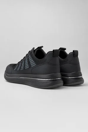  Erkek Siyah Mevsimlik Sneaker Deri Ayakkabı
