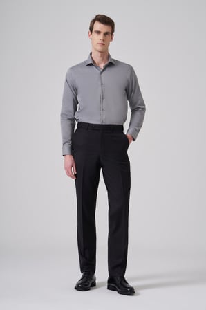  Erkek Siyah Basic Düz Dynamic Fit Pantolon