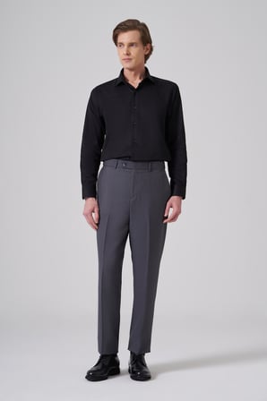  Erkek Füme Basic Düz Dynamic Fit Pantolon