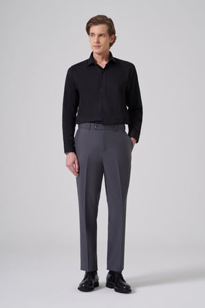  Erkek Füme Basic Düz Dynamic Fit Pantolon