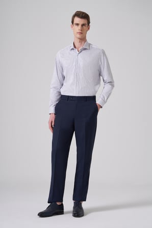  Erkek Lacivert Basic Düz Dynamic Fit Pantolon