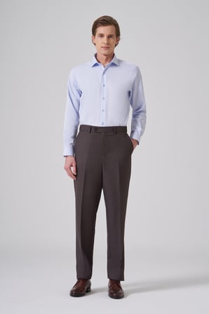  Erkek KAHVE Basic Düz Dynamic Fit Pantolon