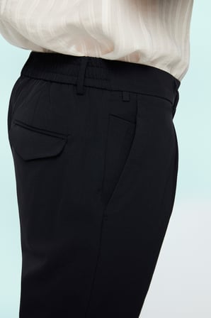  Erkek Lacivert Polyamid Trend Desenli Slim Fit Pantolon