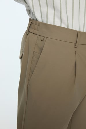  Erkek Vizon Polyamid Trend Desenli Slim Fit Pantolon