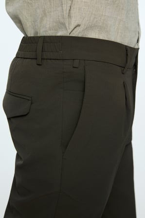  Erkek Haki Polyamid Trend Desenli Slim Fit Pantolon