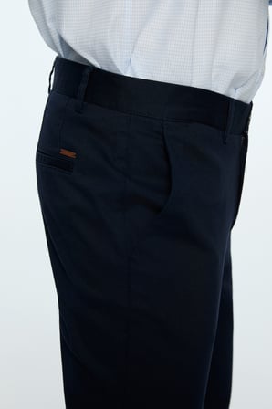  Erkek Lacivert Pamuk Trend Düz Slim Fit Chino Pantolon