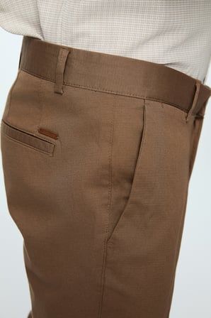  Erkek Vizon Pamuk Trend Düz Slim Fit Chino Pantolon