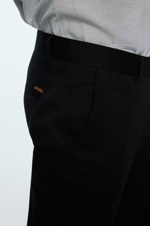  Erkek Siyah Pamuk Trend Düz Slim Fit Chino Pantolon