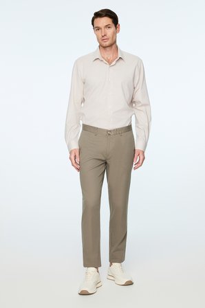  Erkek Çağla Yeşili Pamuk Trend Düz Slim Fit Chino Pantolon