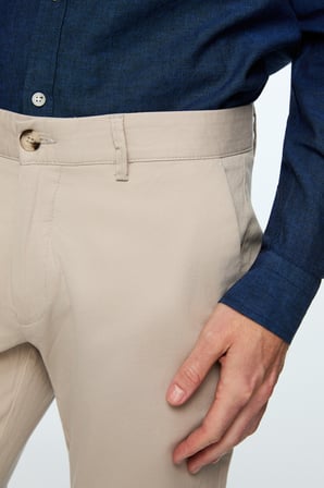  Erkek Taş Pamuk Trend Düz Slim Fit Chino Pantolon