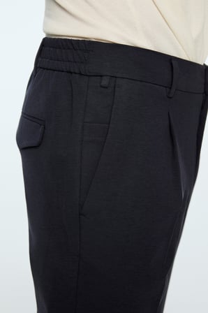 Erkek Lacivert Poliviskon Trend Düz Slim Fit Pantolon