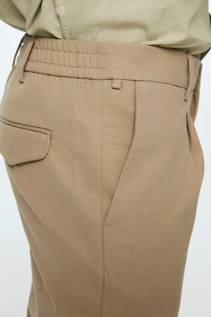  Erkek Bej Poliviskon Trend Düz Slim Fit Pantolon