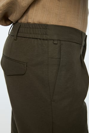  Erkek Yeşil Poliviskon Trend Düz Slim Fit Pantolon