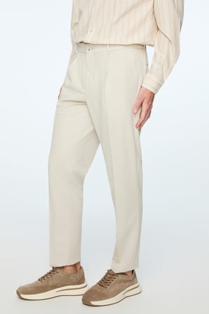  Erkek Taş Poliviskon Trend Düz Slim Fit Pantolon