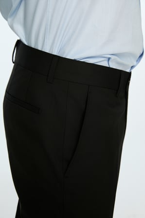  Erkek Siyah Poliviskon Basic Düz Slim Fit Pantolon