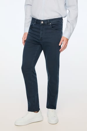  Erkek Lacivert Denim 5 Cep Dynamic Fit Jean Kot Pantolon