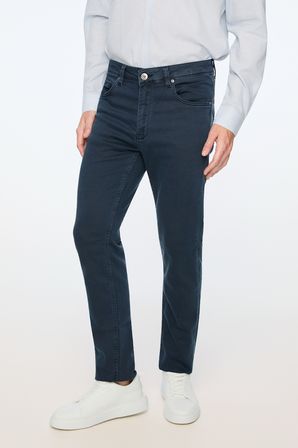  Erkek Lacivert Denim 5 Cep Dynamic Fit Jean Kot Pantolon