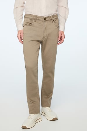  Erkek Bej Denim 5 Cep Dynamic Fit Jean Kot Pantolon