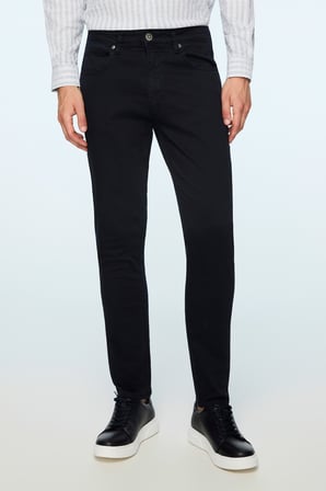  Erkek Lacivert Denim 5 Cep Slim Fit Jean Kot Pantolon