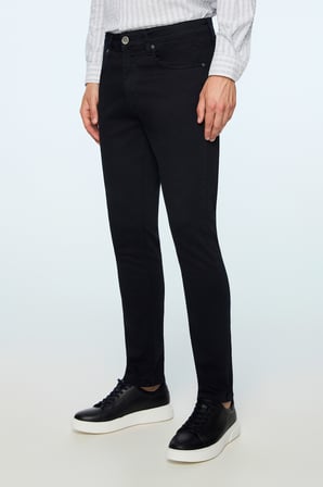 Erkek Lacivert Denim 5 Cep Slim Fit Jean Kot Pantolon