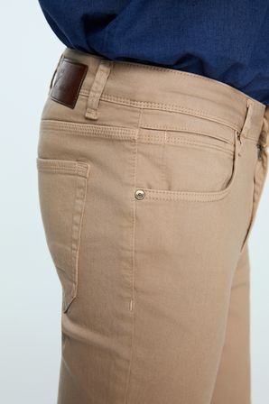  Erkek Bej Denim 5 Cep Slim Fit Jean Kot Pantolon