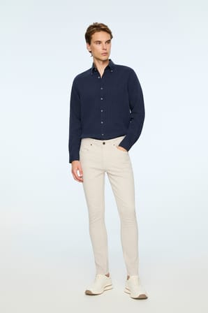  Erkek Taş Denim 5 Cep Slim Fit Jean Kot Pantolon