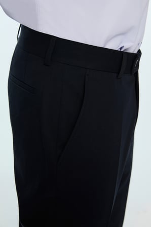  Erkek Lacivert Poliviskon Basic Düz Slim Fit Pantolon