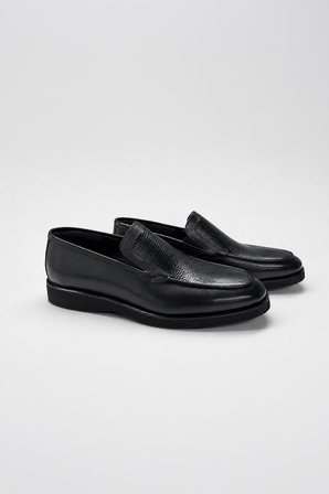  Erkek Siyah Classic Analin Loafer Kauçuk Taban Ayakkabı