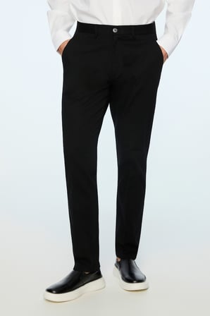  Erkek Siyah Pamuk Trend Düz Dynamic Fit Chino Pantolon