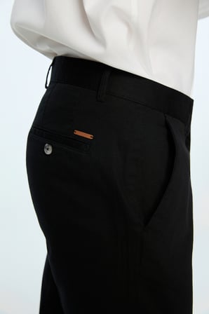  Erkek Siyah Pamuk Trend Düz Dynamic Fit Chino Pantolon