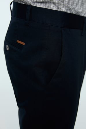  Erkek Lacivert Pamuk Trend Düz Dynamic Fit Chino Pantolon