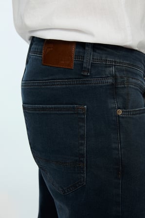  Erkek Lacivert Denim 5 Cep Slim Fit Jean Kot Pantolon