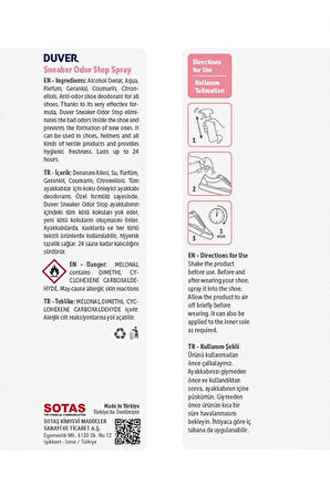 Duver Sneaker Odorstop 50 ml Ayakkabı Deodorantı